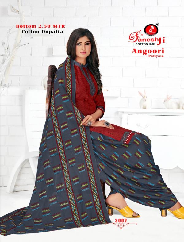 Ganeshji Angoori Patiyala Vol-3 Cotton Designer Patiyala Dress Material